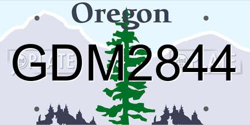 GDM2844 Oregon License Plate