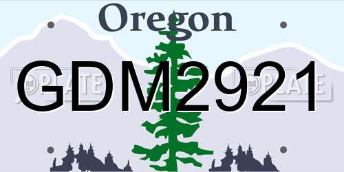 GDM2921 Oregon License Plate
