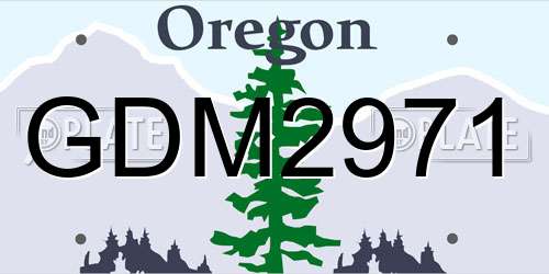 GDM2971 Oregon License Plate