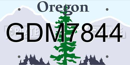 GDM7844 Oregon License Plate