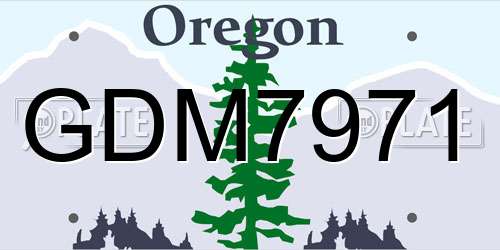 GDM7971 Oregon License Plate