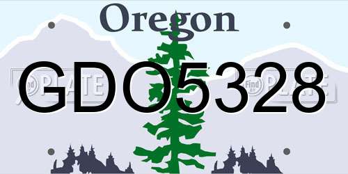 GDO5328 Oregon License Plate