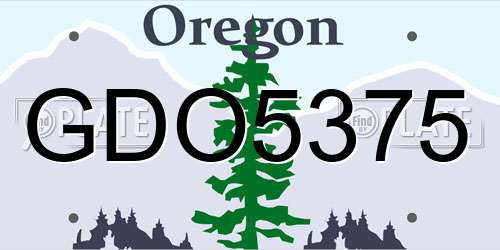GDO5375 Oregon License Plate
