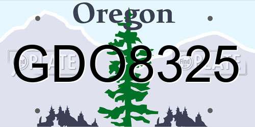 GDO8325 Oregon License Plate