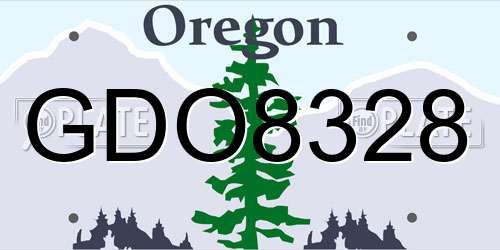 GDO8328 Oregon License Plate