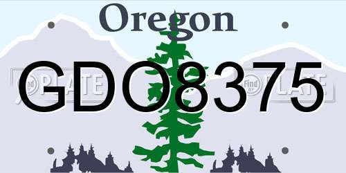 GDO8375 Oregon License Plate