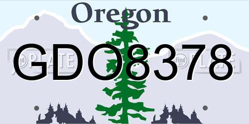 GDO8378 Oregon License Plate