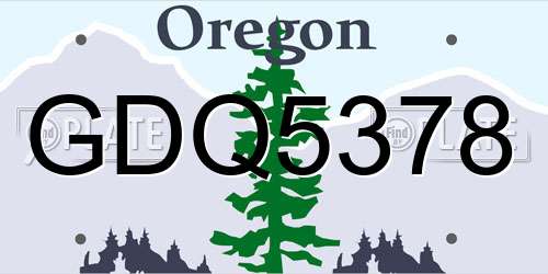 GDQ5378 Oregon License Plate
