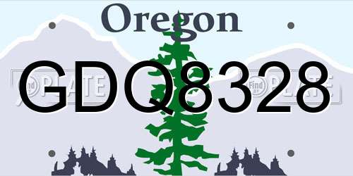 GDQ8328 Oregon License Plate