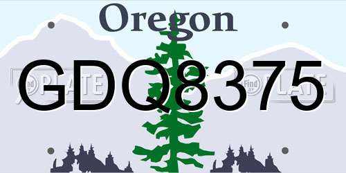 GDQ8375 Oregon License Plate