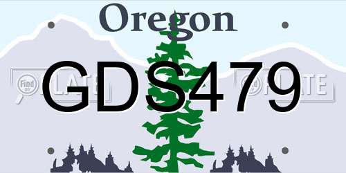 GDS479 Oregon License Plate