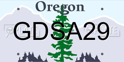 GDSA29 Oregon License Plate