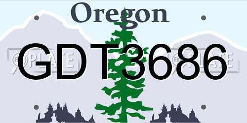 GDT3686 Oregon License Plate