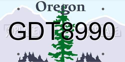 GDT8990 Oregon License Plate