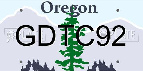 GDTC92 Oregon License Plate
