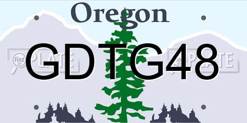 GDTG48 Oregon License Plate