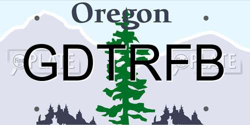 GDTRFB Oregon License Plate