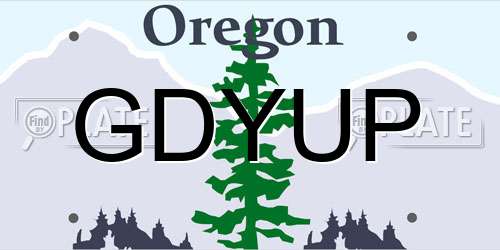 GDYUP Oregon License Plate