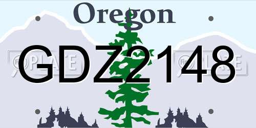 GDZ2148 Oregon License Plate