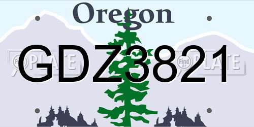 GDZ3821 Oregon License Plate