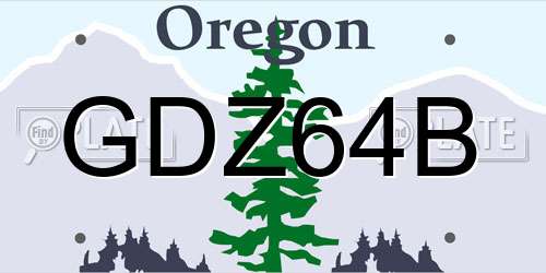 GDZ64B Oregon License Plate
