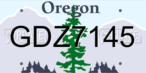 GDZ7145 Oregon License Plate