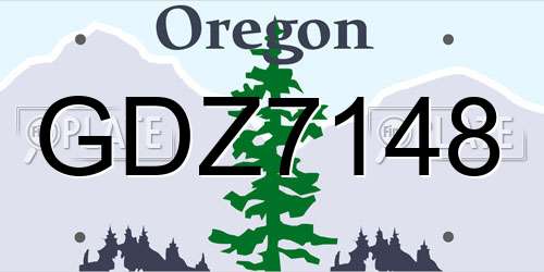 GDZ7148 Oregon License Plate