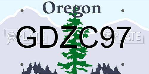 GDZC97 Oregon License Plate