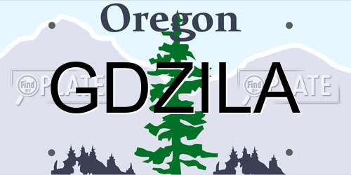 GDZILA Oregon License Plate