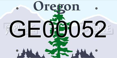 GE00052 Oregon License Plate