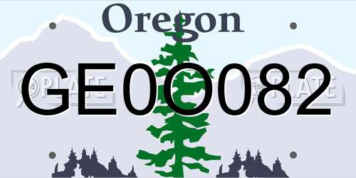 GE0O082 Oregon License Plate
