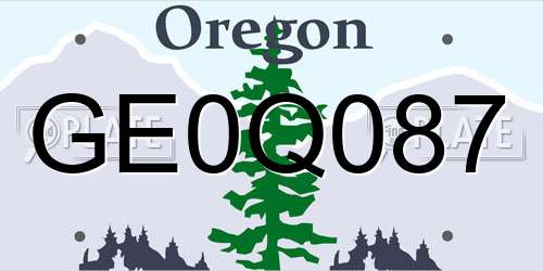 GE0Q087 Oregon License Plate