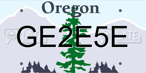 GE2E5E Oregon License Plate