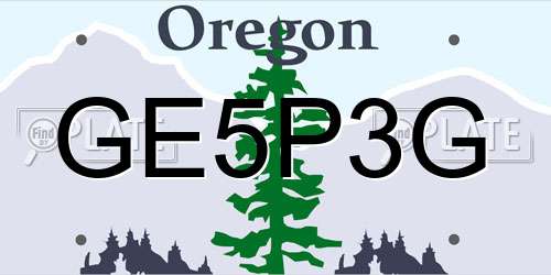 GE5P3G Oregon License Plate