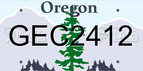 GEC2412 Oregon License Plate