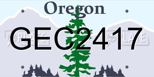 GEC2417 Oregon License Plate