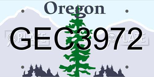 GEC3972 Oregon License Plate