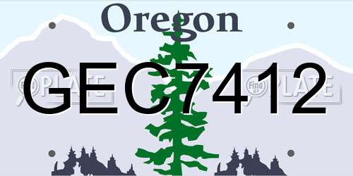GEC7412 Oregon License Plate