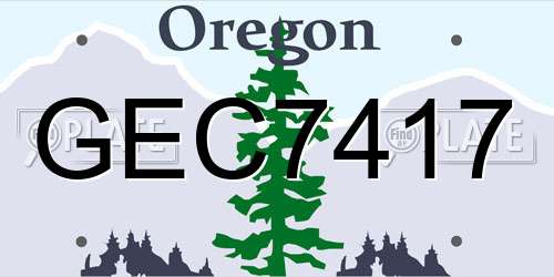 GEC7417 Oregon License Plate