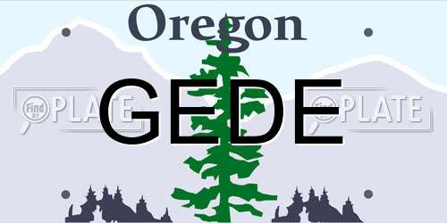 GEDE Oregon License Plate