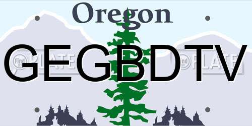 GEGBDTV Oregon License Plate
