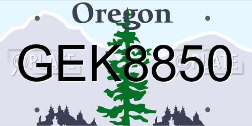 GEK8850 Oregon License Plate