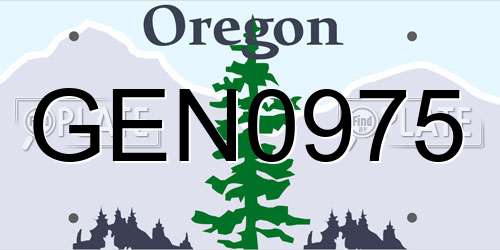 GEN0975 Oregon License Plate