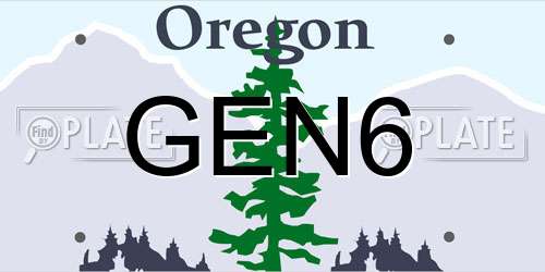 GEN6 Oregon License Plate