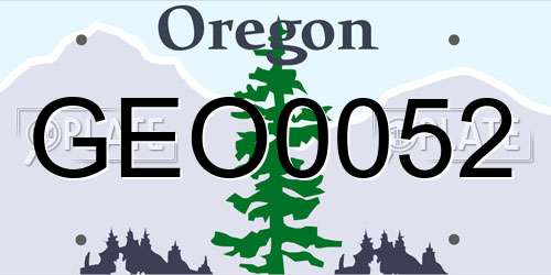 GEO0052 Oregon License Plate