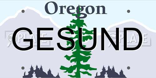 GESUND Oregon License Plate