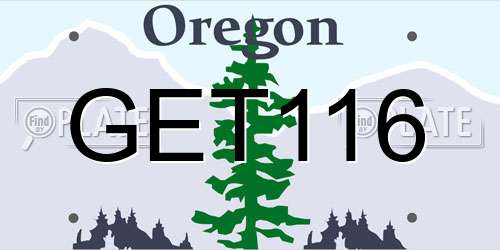 GET116 Oregon License Plate