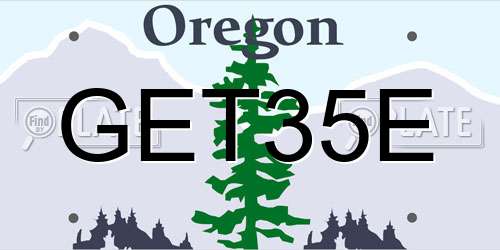 GET35E Oregon License Plate