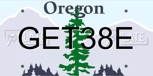 GET38E Oregon License Plate