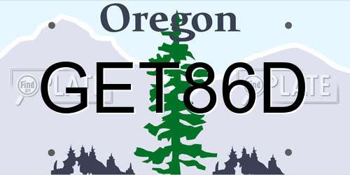GET86D Oregon License Plate